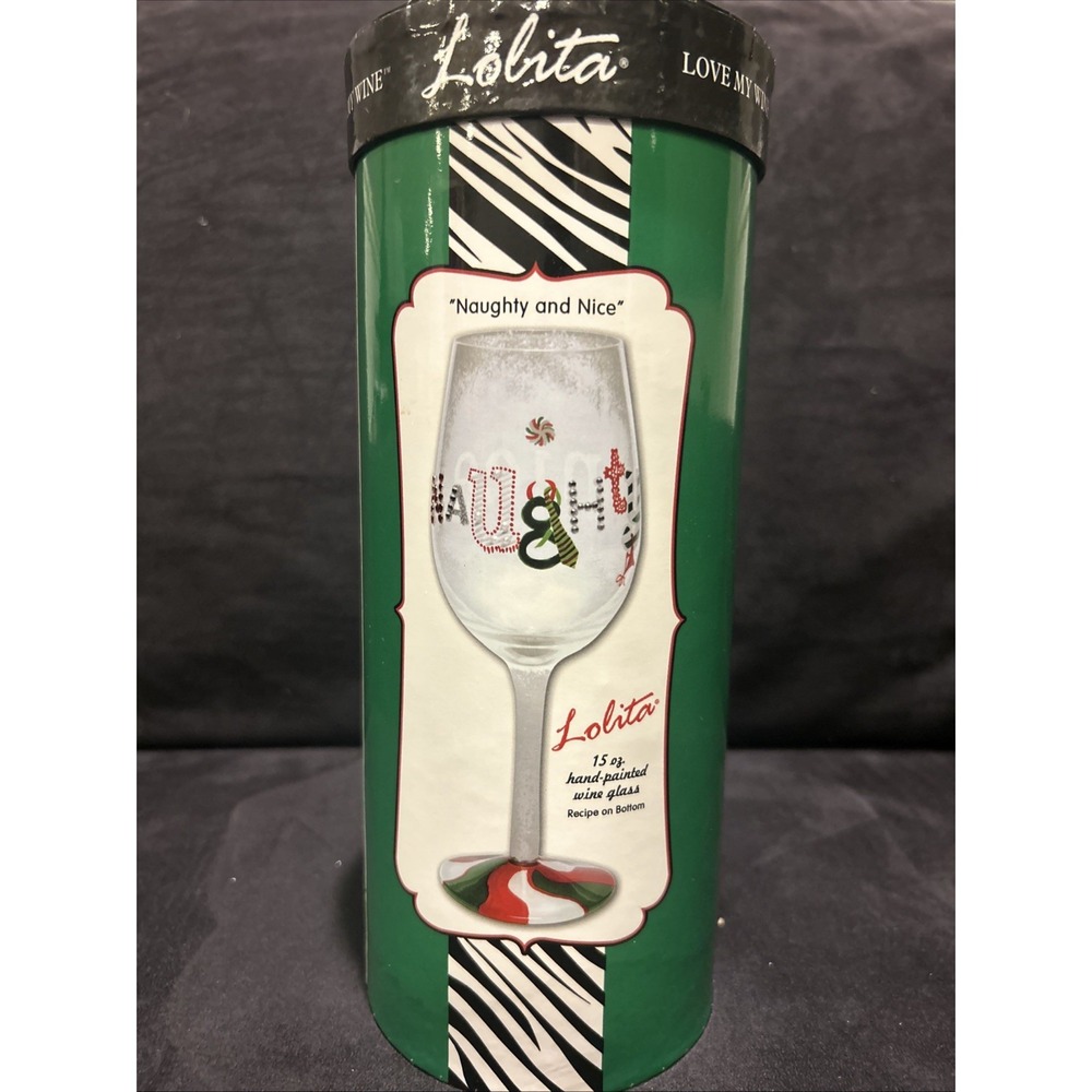 Lolita Naughty And Nice Christmas Wine Glass In Box Love My Wine‎